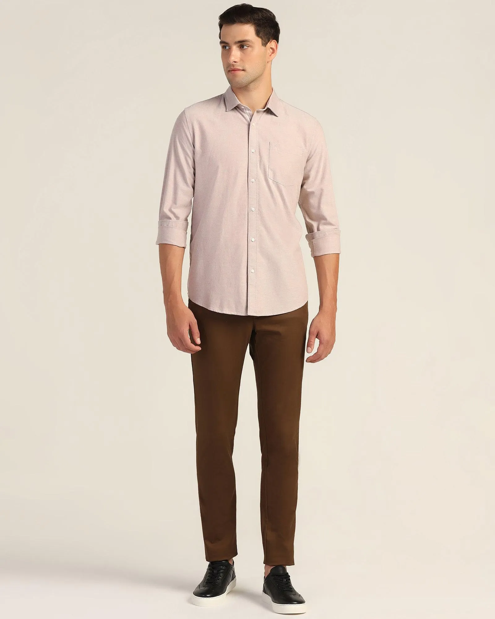 Casual Brown Textured Shirt - Solly