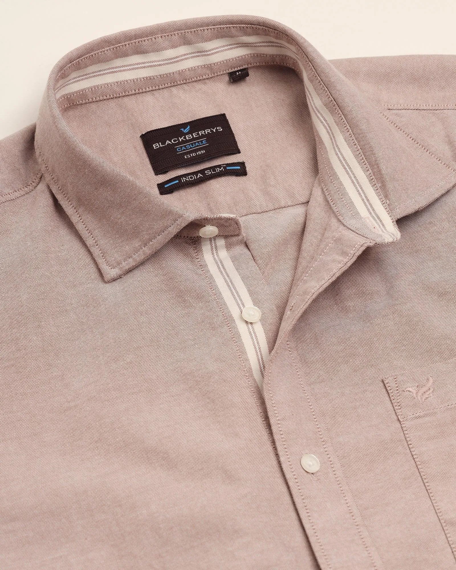 Casual Brown Textured Shirt - Solly