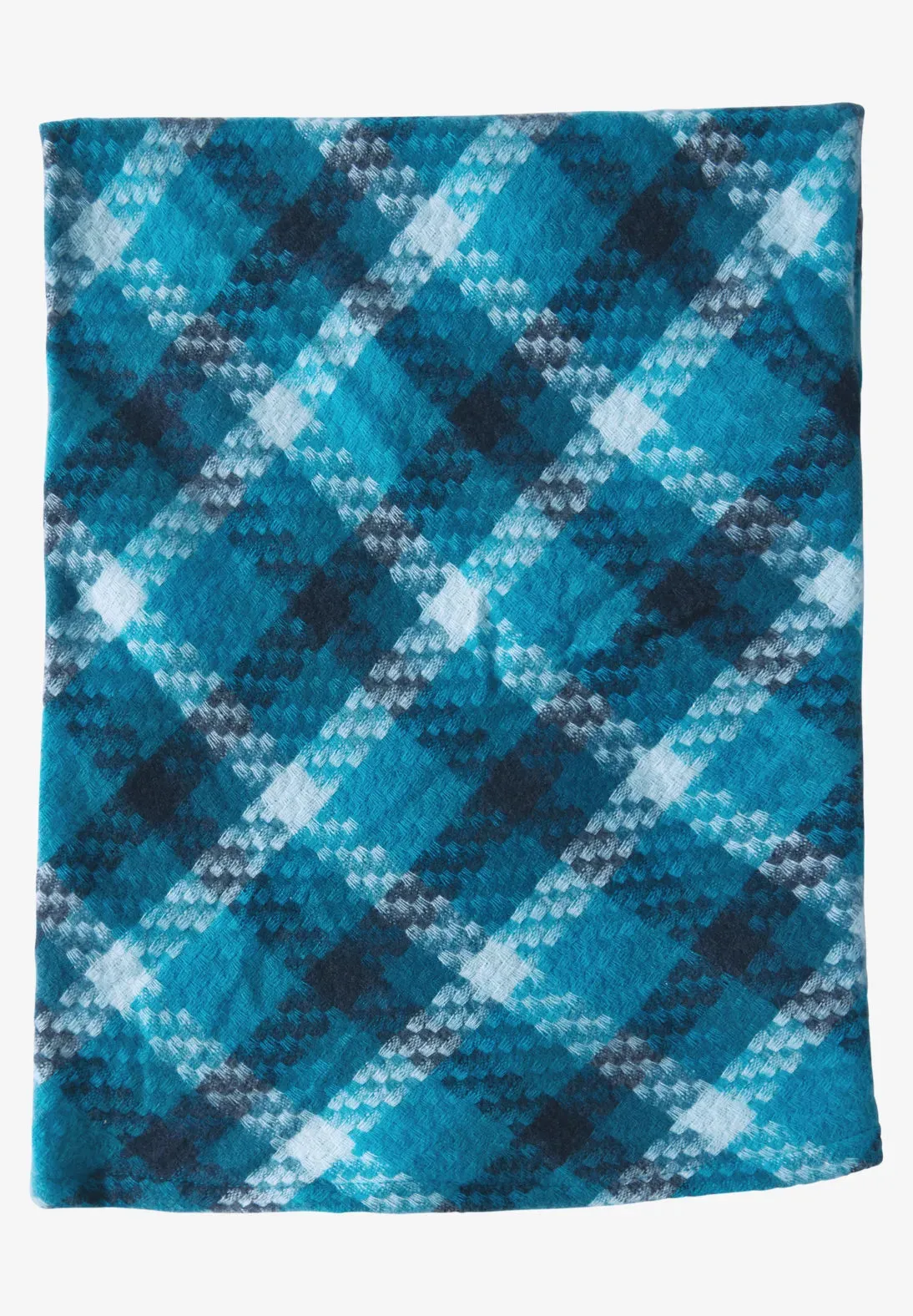 Cecil Fluffy Triangle scarf in Blue Check 72541 Blue