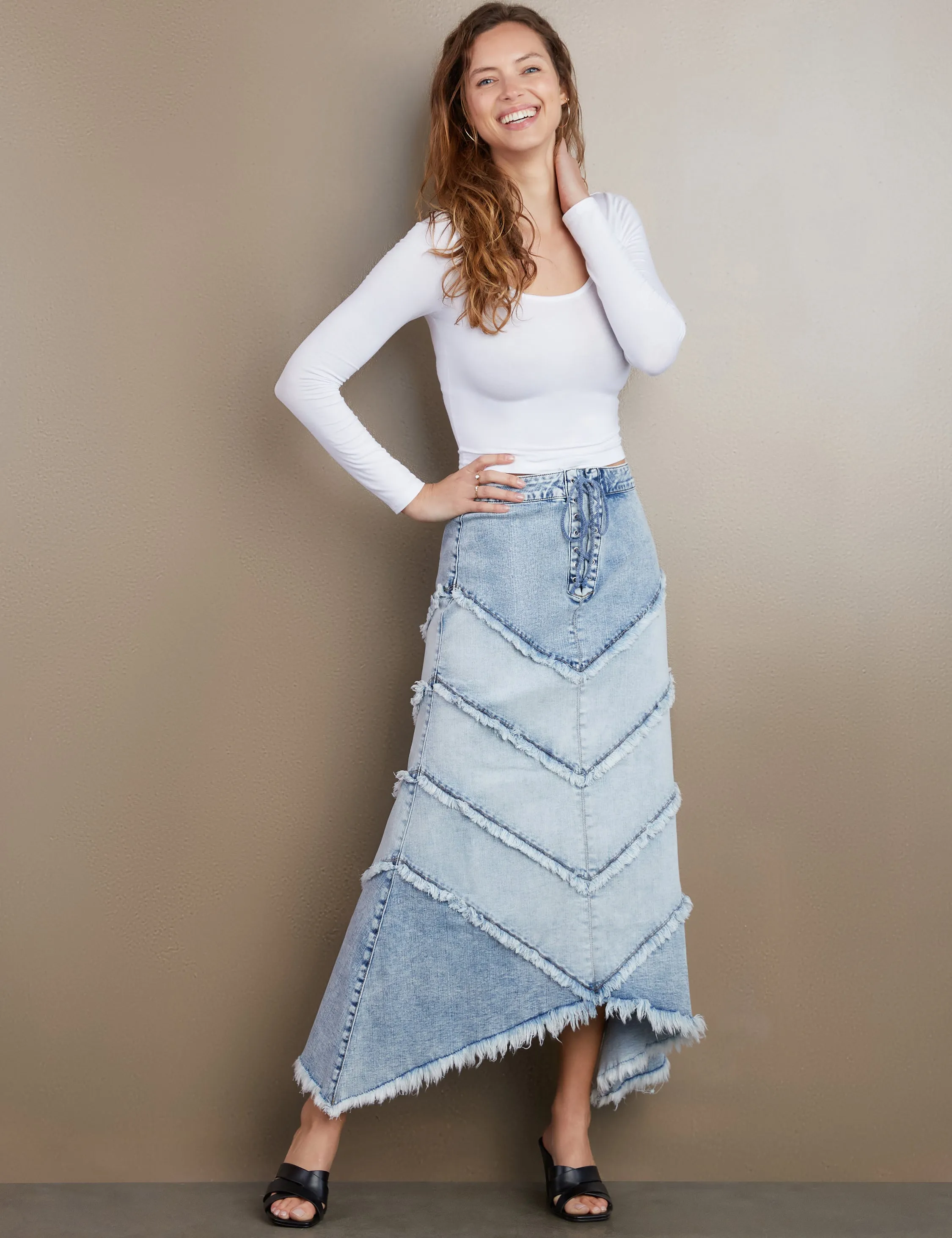 Chevron Maxi Skirt