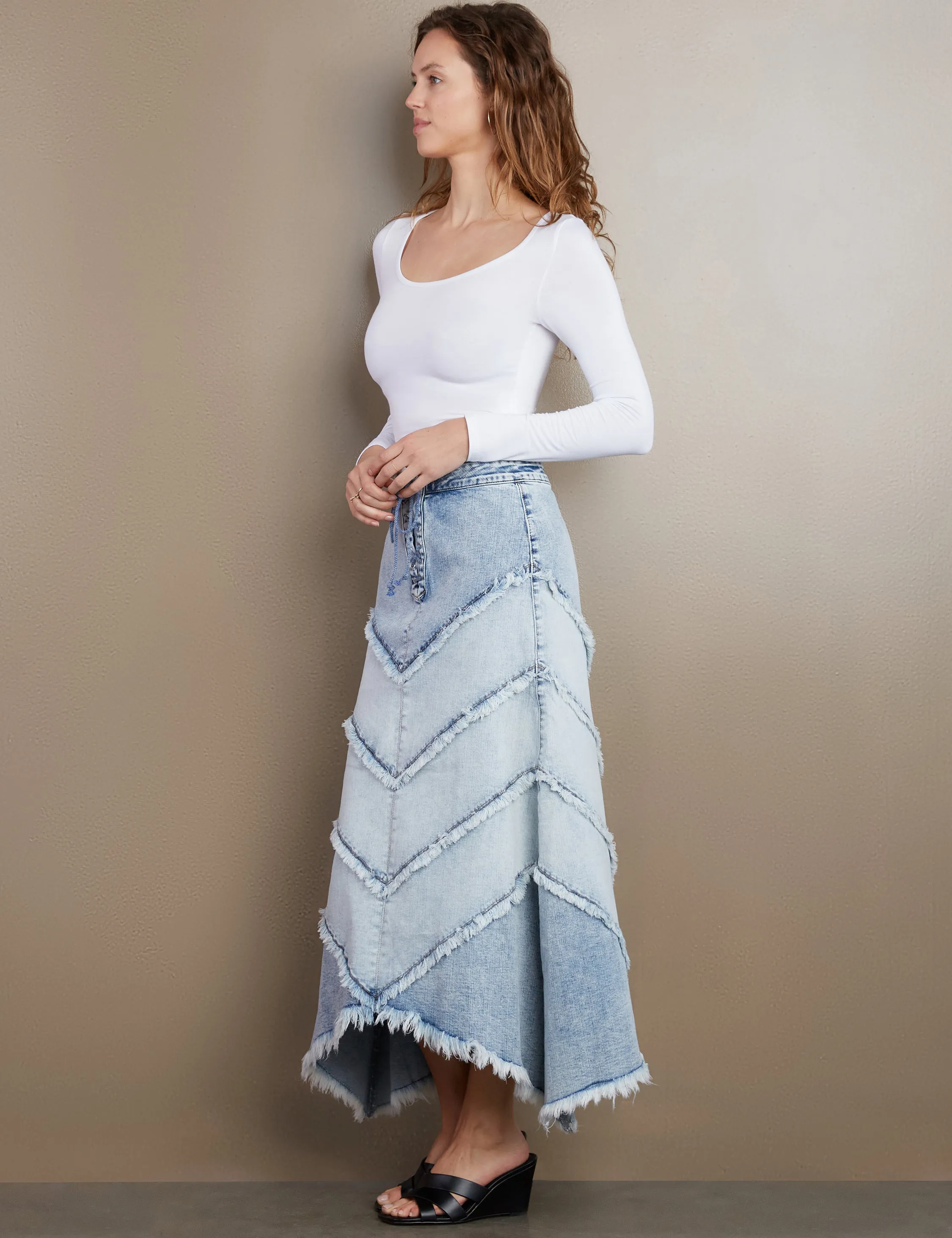 Chevron Maxi Skirt