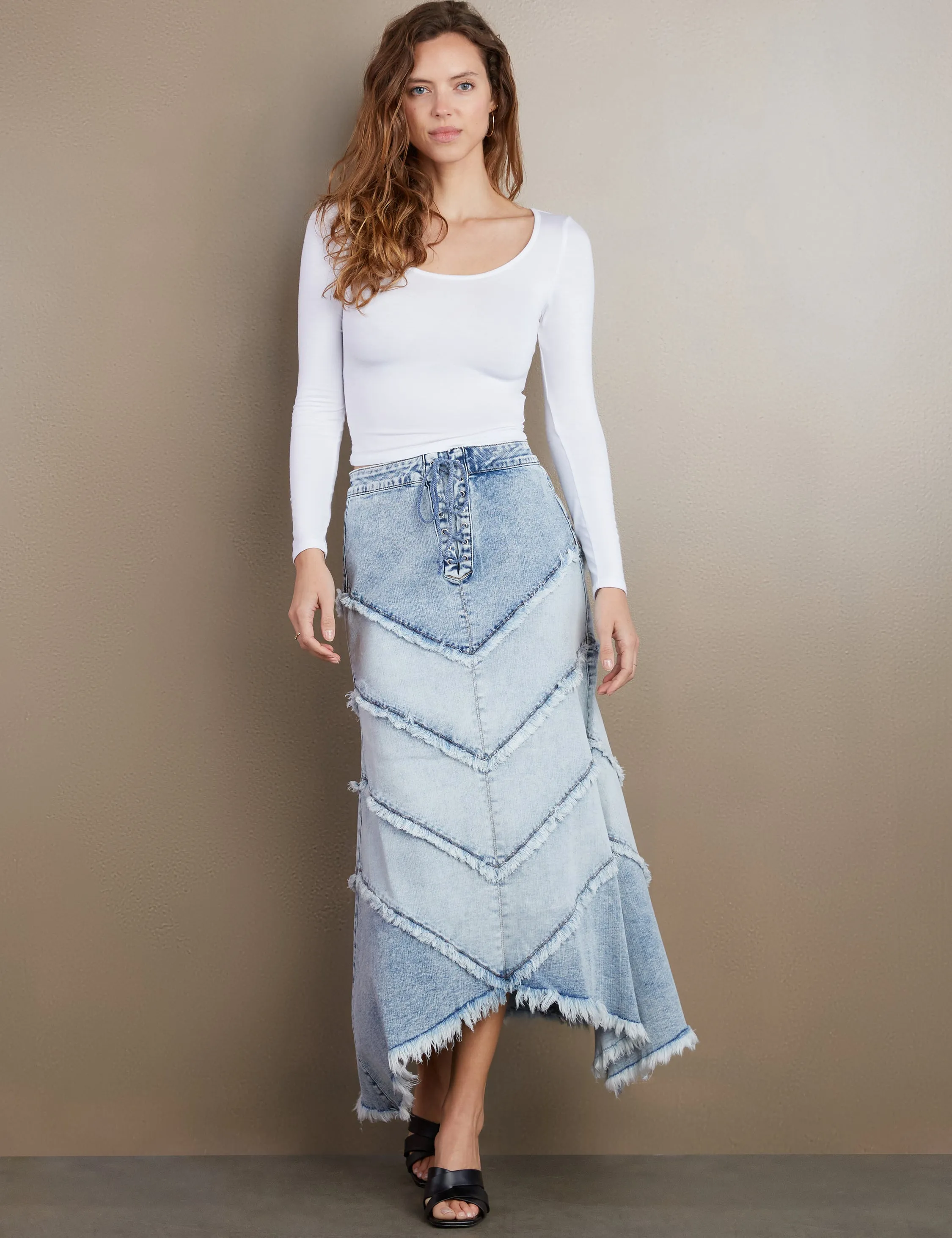 Chevron Maxi Skirt