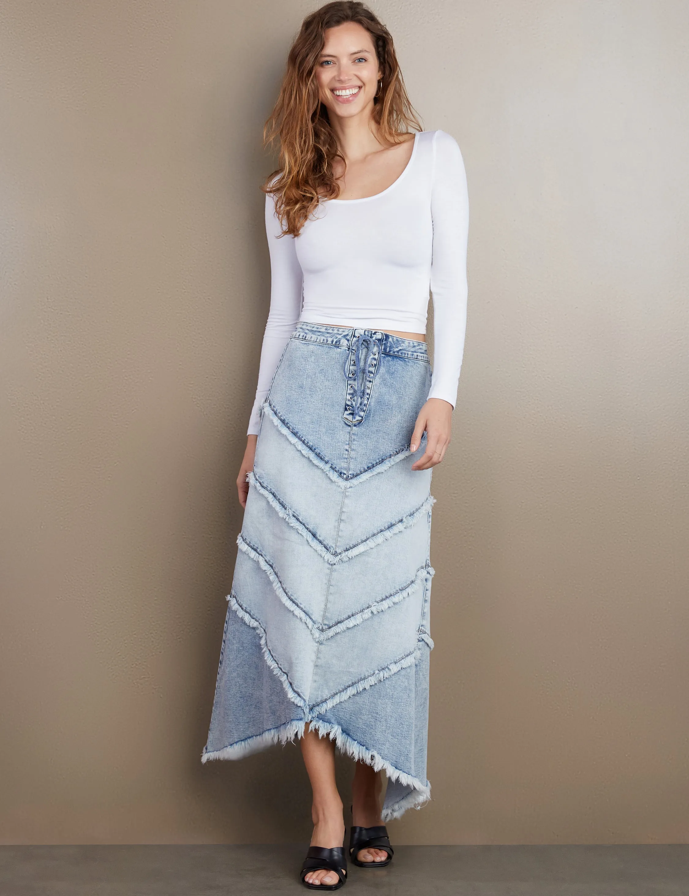 Chevron Maxi Skirt