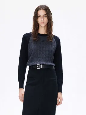 Contrast Detail Wool Sweater