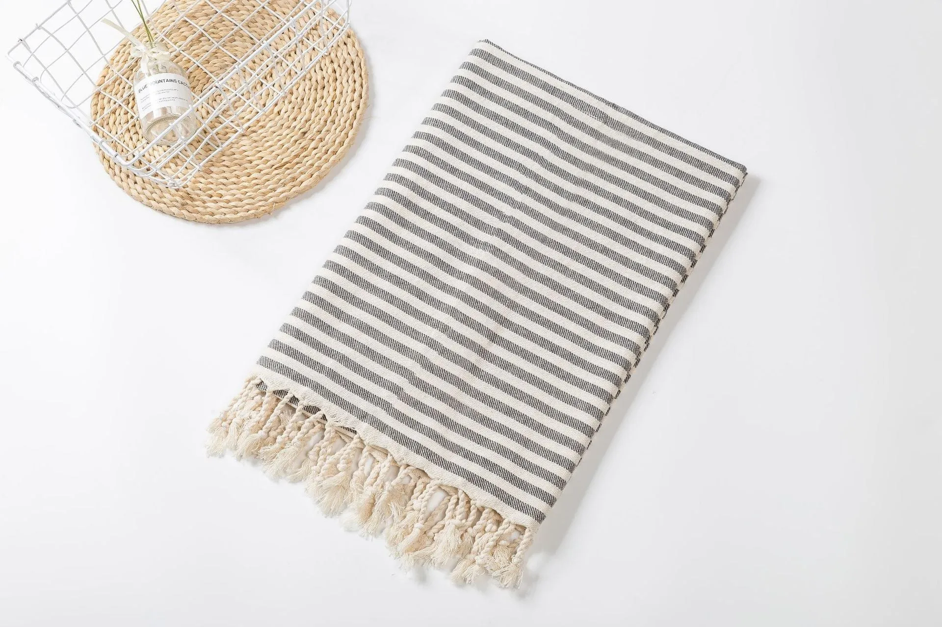 Cotton Large Turkish Pestemal Bath Towel with Tassels Travel Camping Shawl Beach Gym Pool Blanket Surgical Drape Scarf 100x180cm