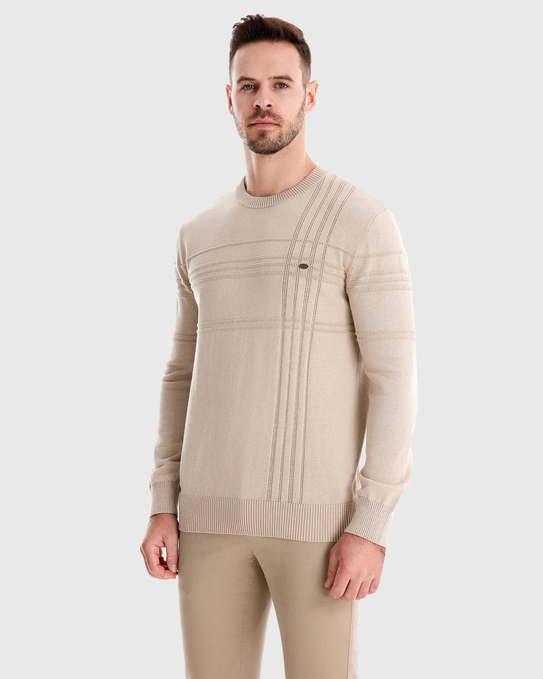 Crosshatch Crew Neck Sweater