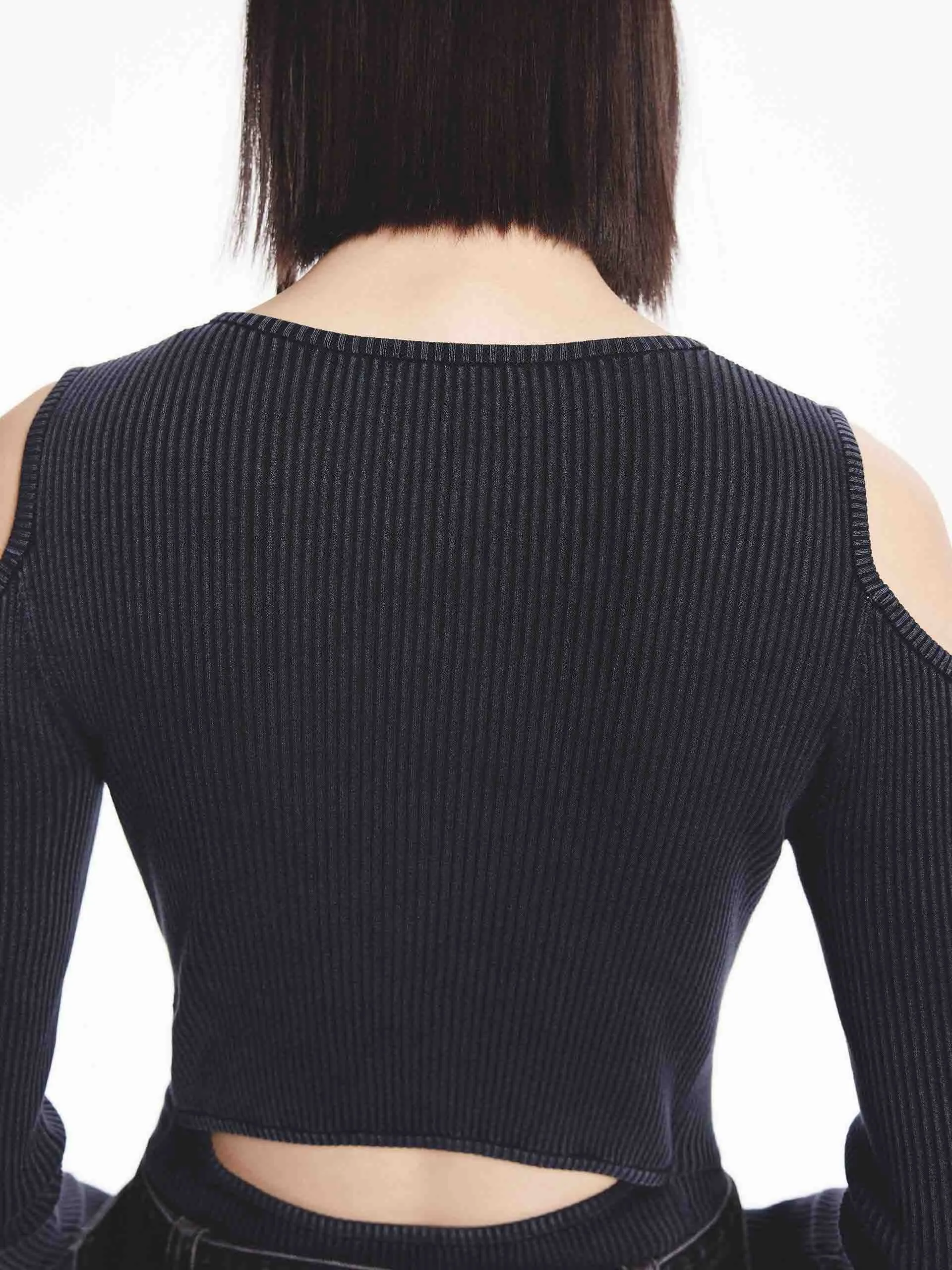 Cut Shoulder Knitted Sweater