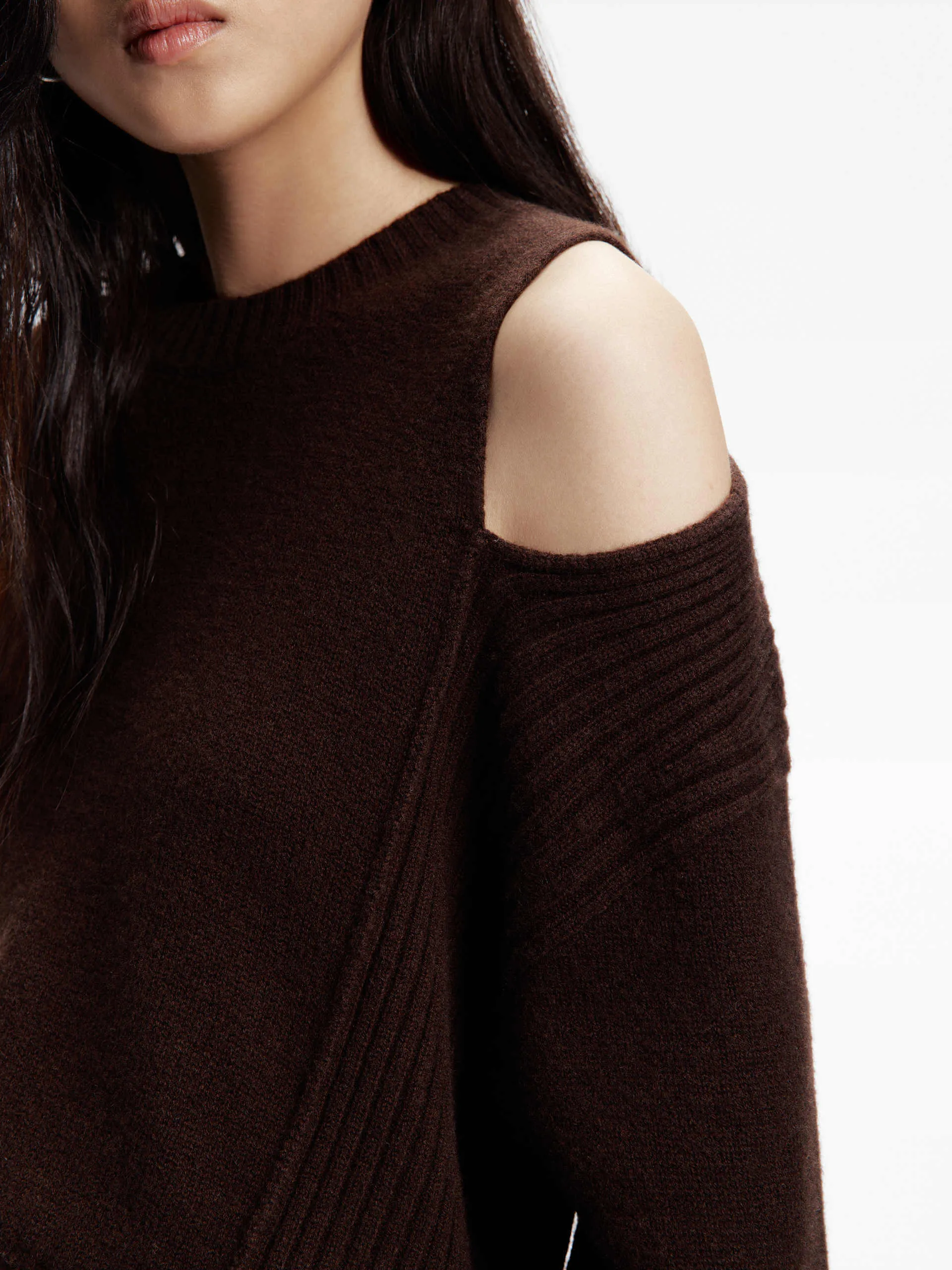 Cut Shoulder Wool Sweater