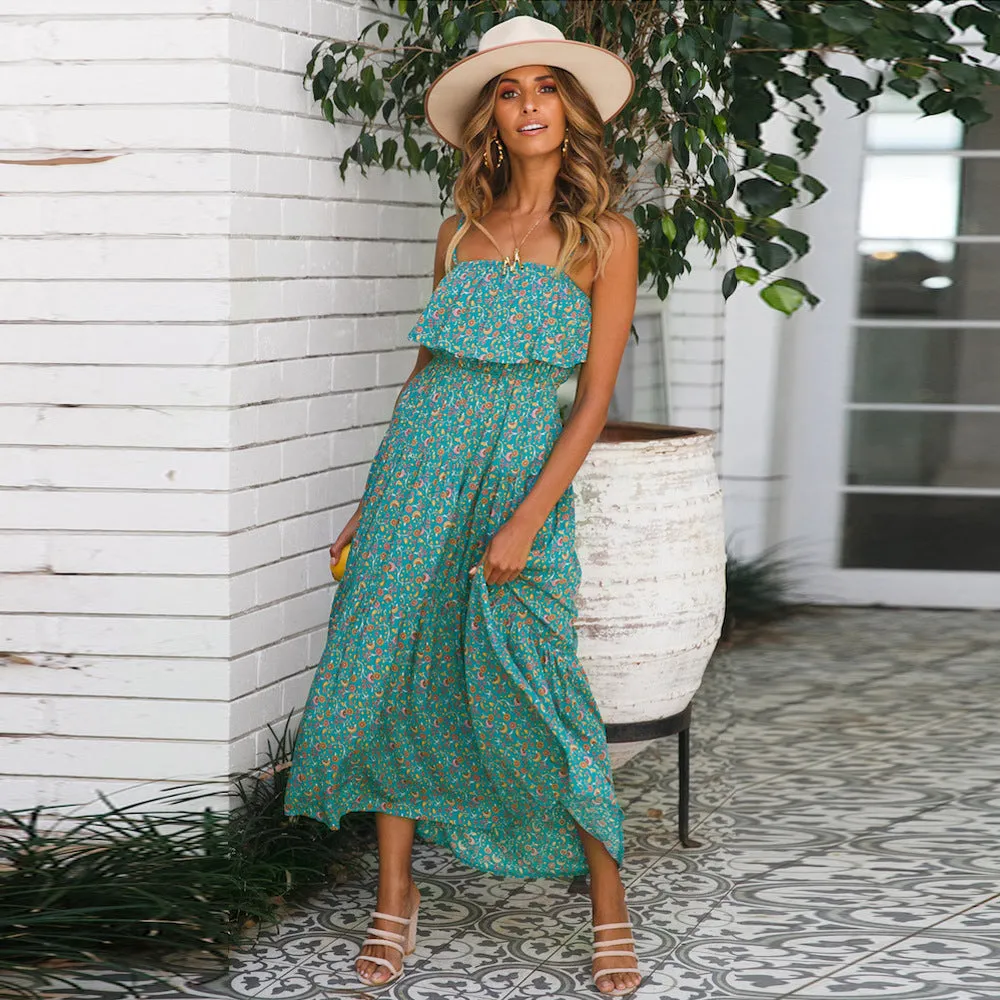 Dainty Ruffle Maxi Boho Dress