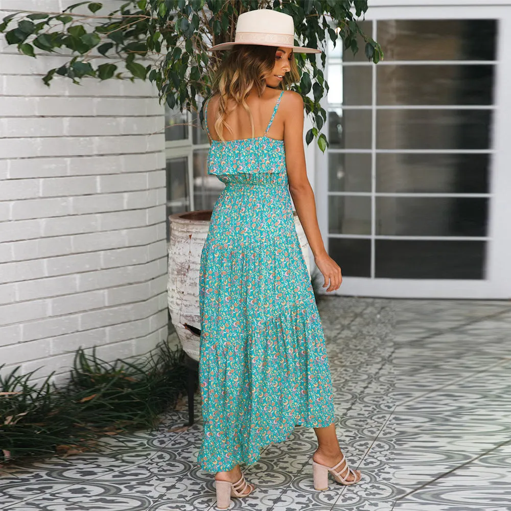 Dainty Ruffle Maxi Boho Dress