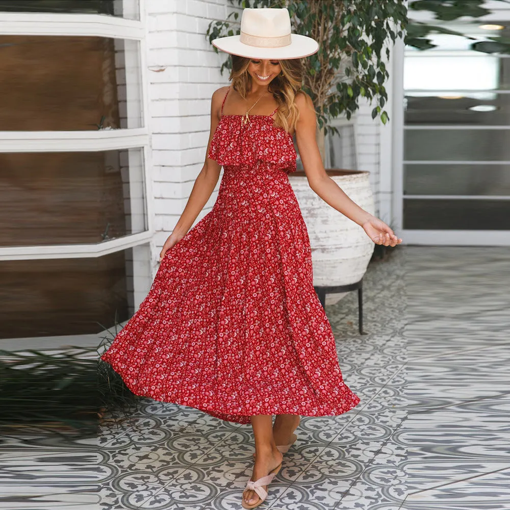 Dainty Ruffle Maxi Boho Dress