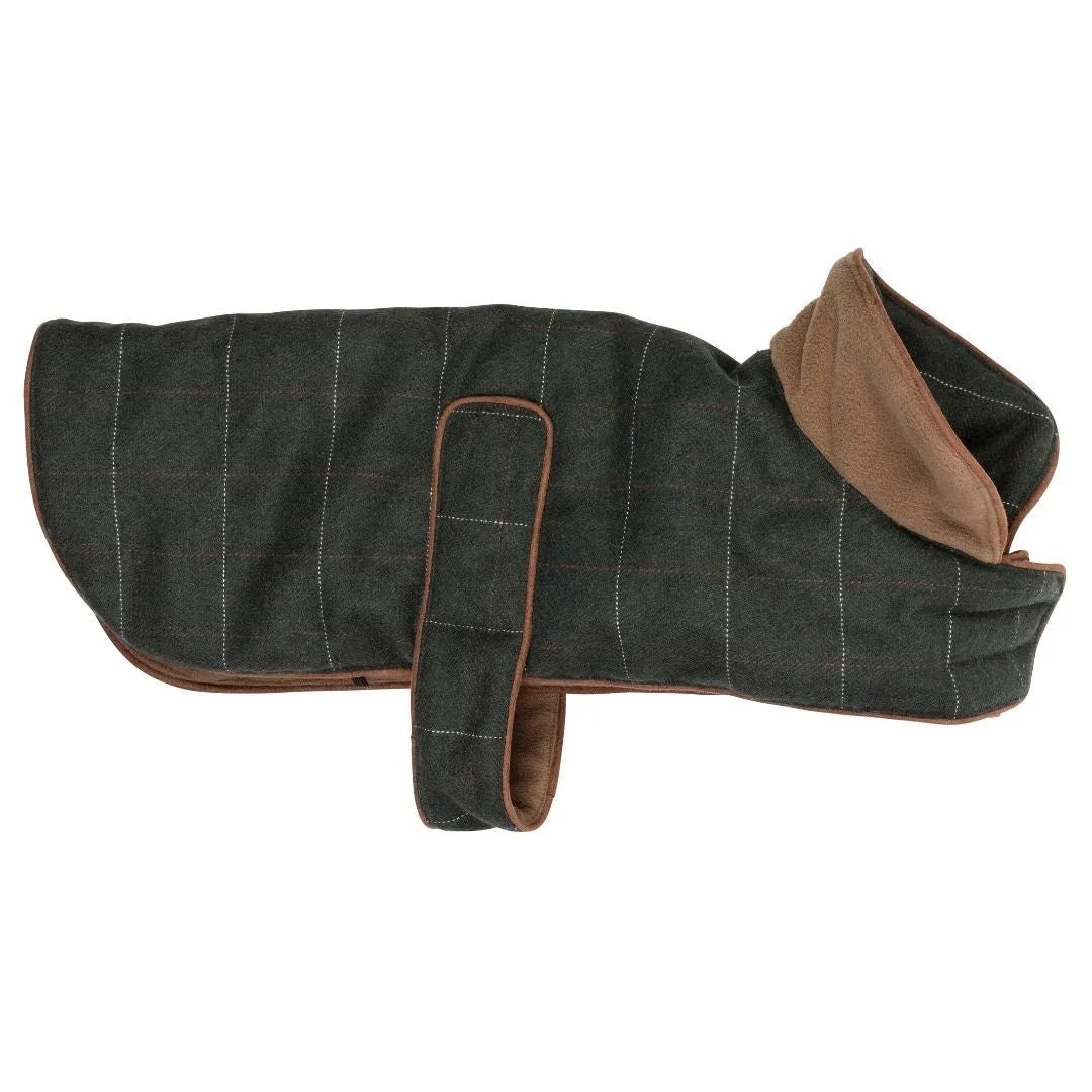 Dark Green Tweed Dog Coat by House of Paws