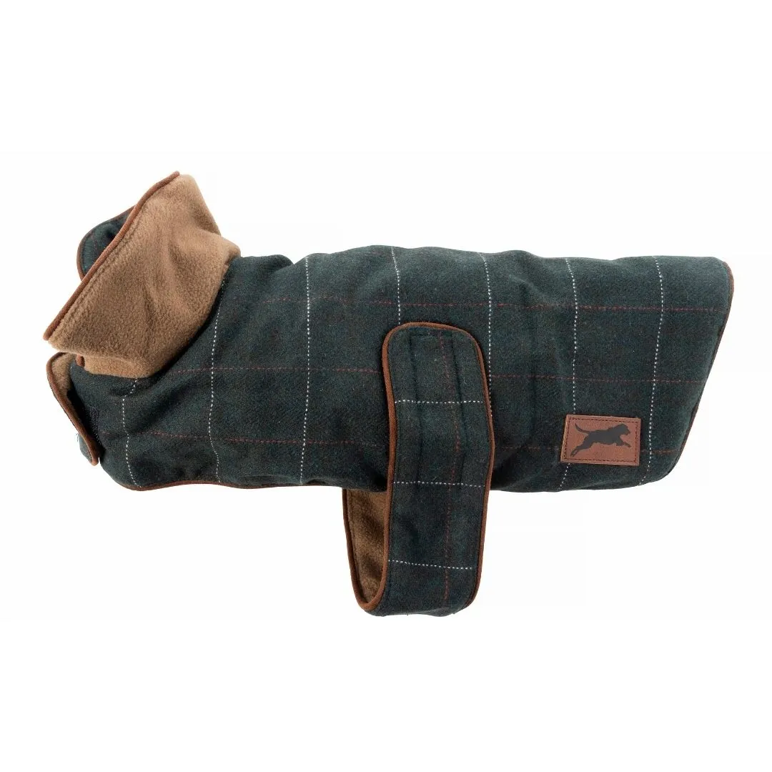 Dark Green Tweed Dog Coat by House of Paws