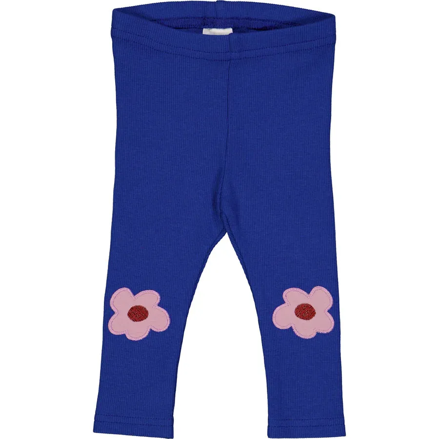 Deco Rib Leggings, Star Blue