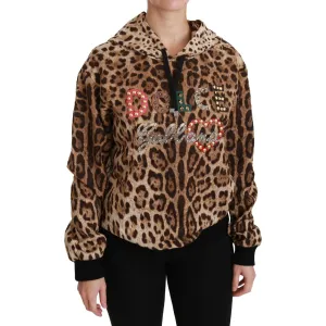 Dolce & Gabbana Elegant Leopard Print Hooded Sweater