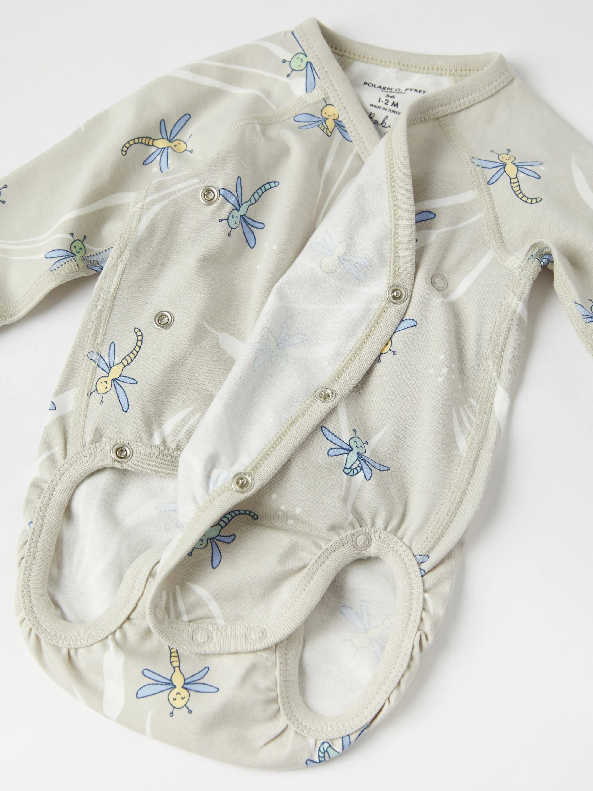 Dragonfly Print Wraparound Babygrow