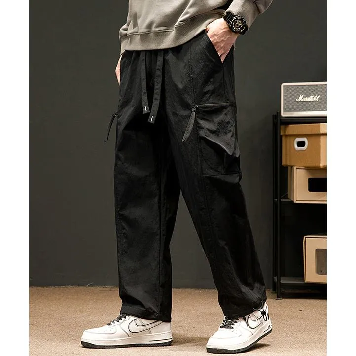 Drawstring Loose Fit Elasticity Tapered Cargo Pants