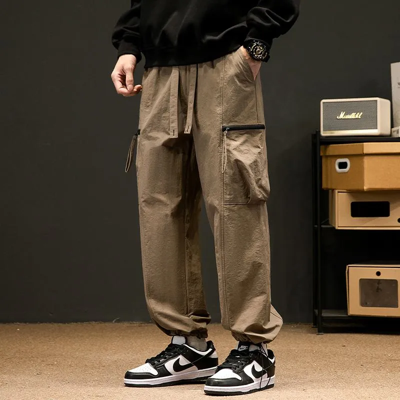 Drawstring Loose Fit Elasticity Tapered Cargo Pants