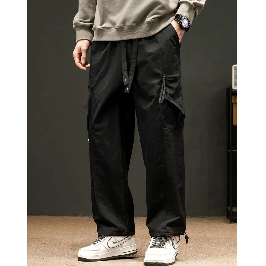 Drawstring Loose Fit Elasticity Tapered Cargo Pants