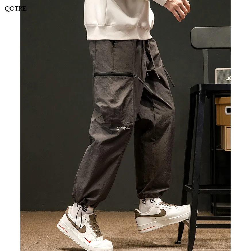 Drawstring Loose Fit Elasticity Tapered Cargo Pants