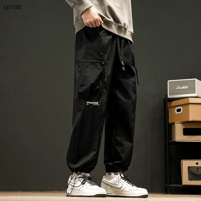 Drawstring Loose Fit Elasticity Tapered Cargo Pants