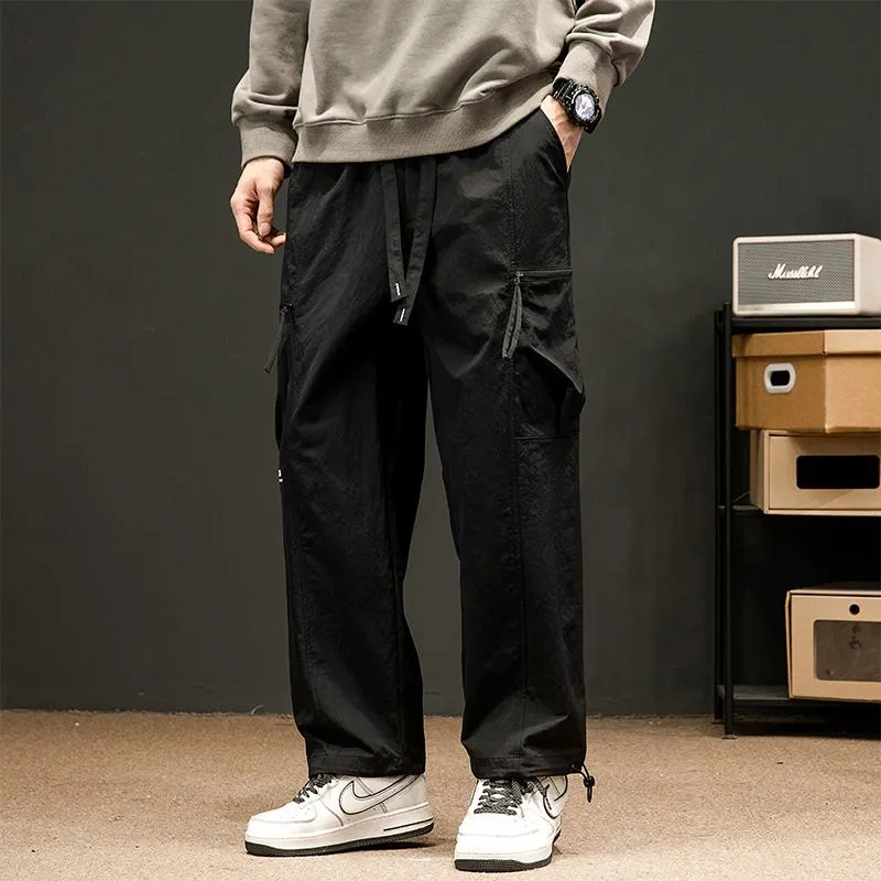 Drawstring Loose Fit Elasticity Tapered Cargo Pants