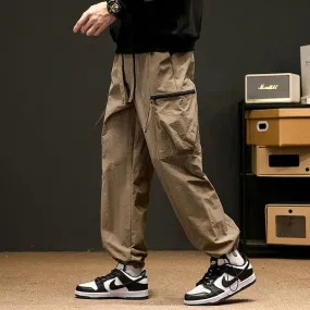 Drawstring Loose Fit Elasticity Tapered Cargo Pants