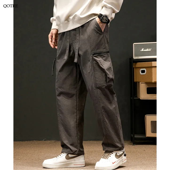 Drawstring Loose Fit Elasticity Tapered Cargo Pants