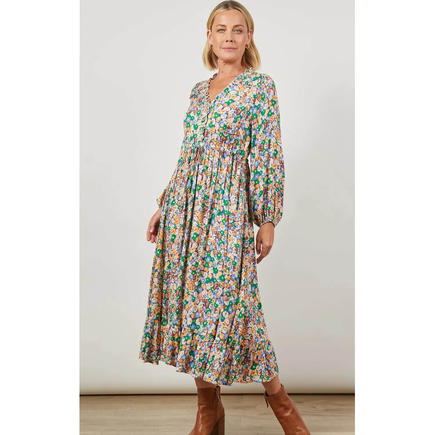 Dress Euphoria Tie Maxi - Meadow Bloom