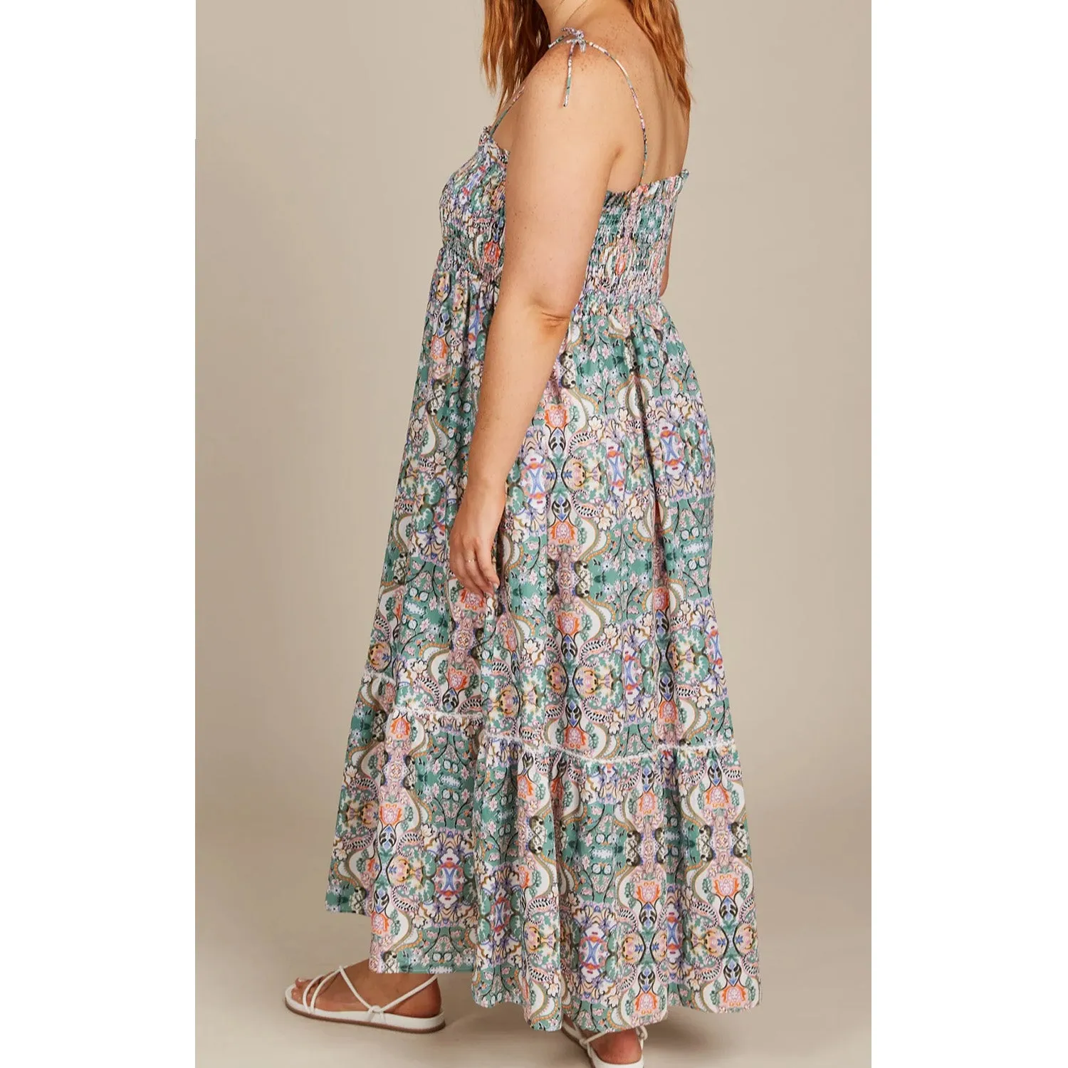 Dress Remi Shirred Maxi - Lotus Fleuron