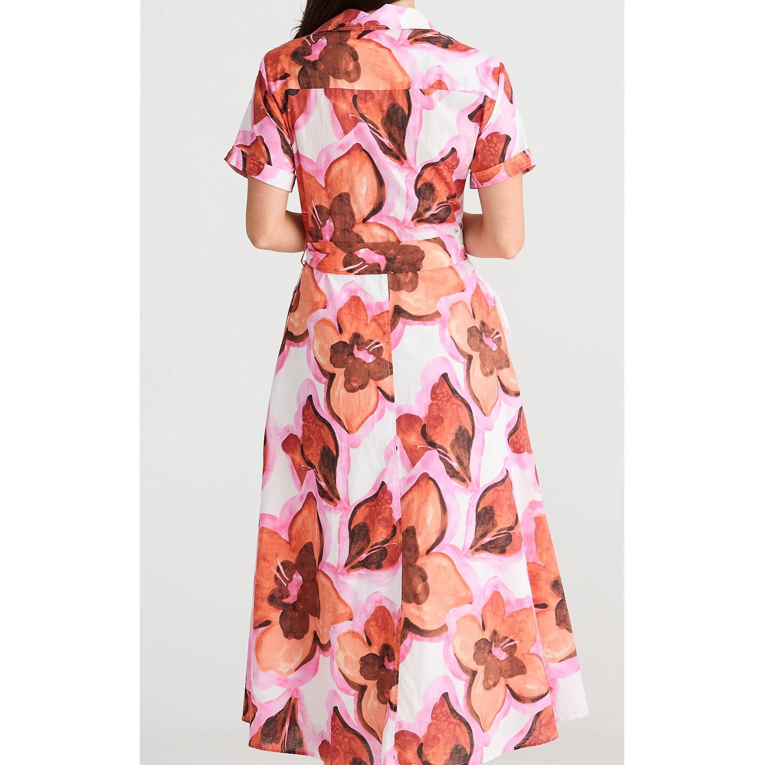 Dress Rossellini Short Sleeve - Azalea