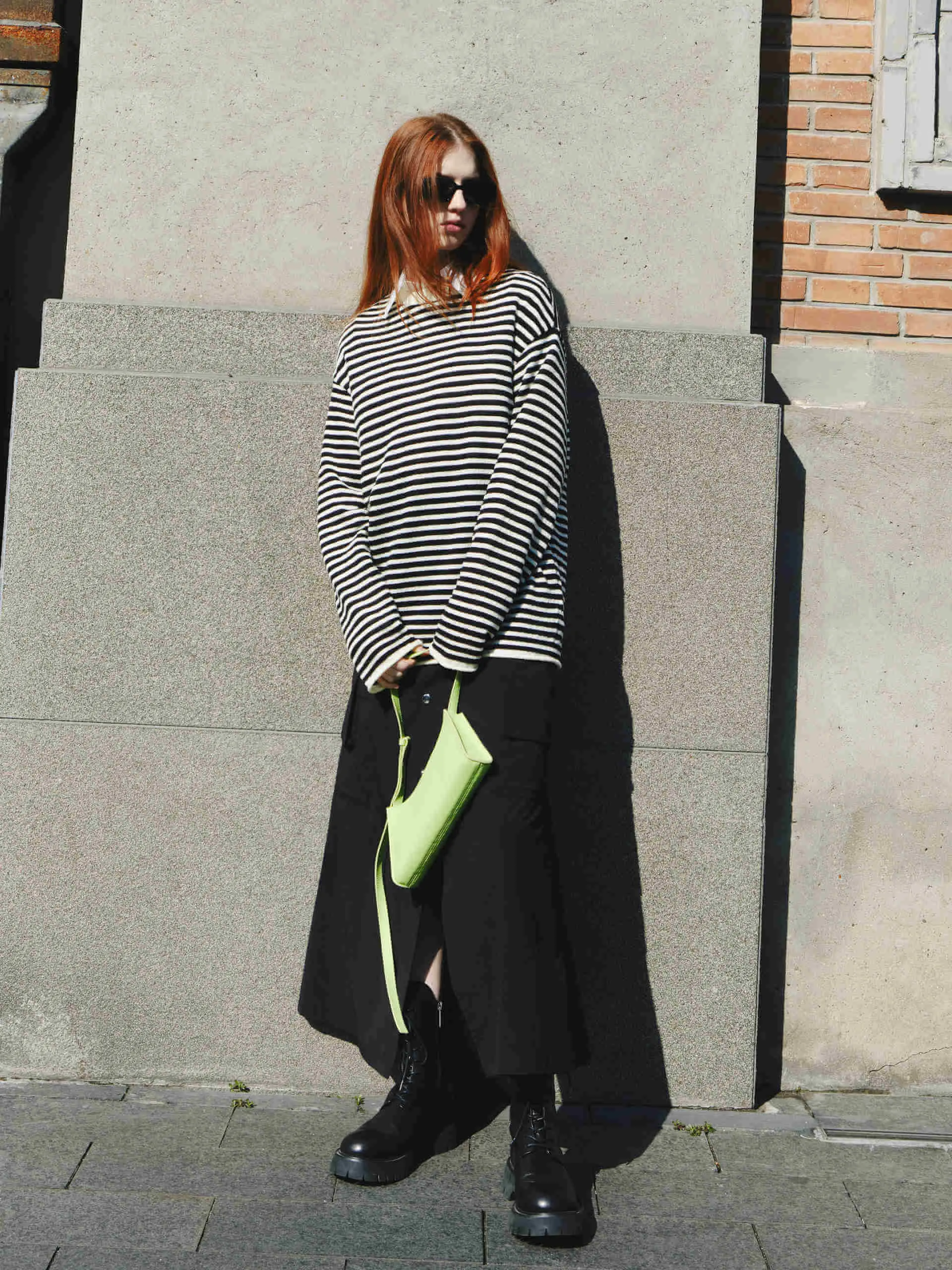 Drop Shoulder Striped Sweater