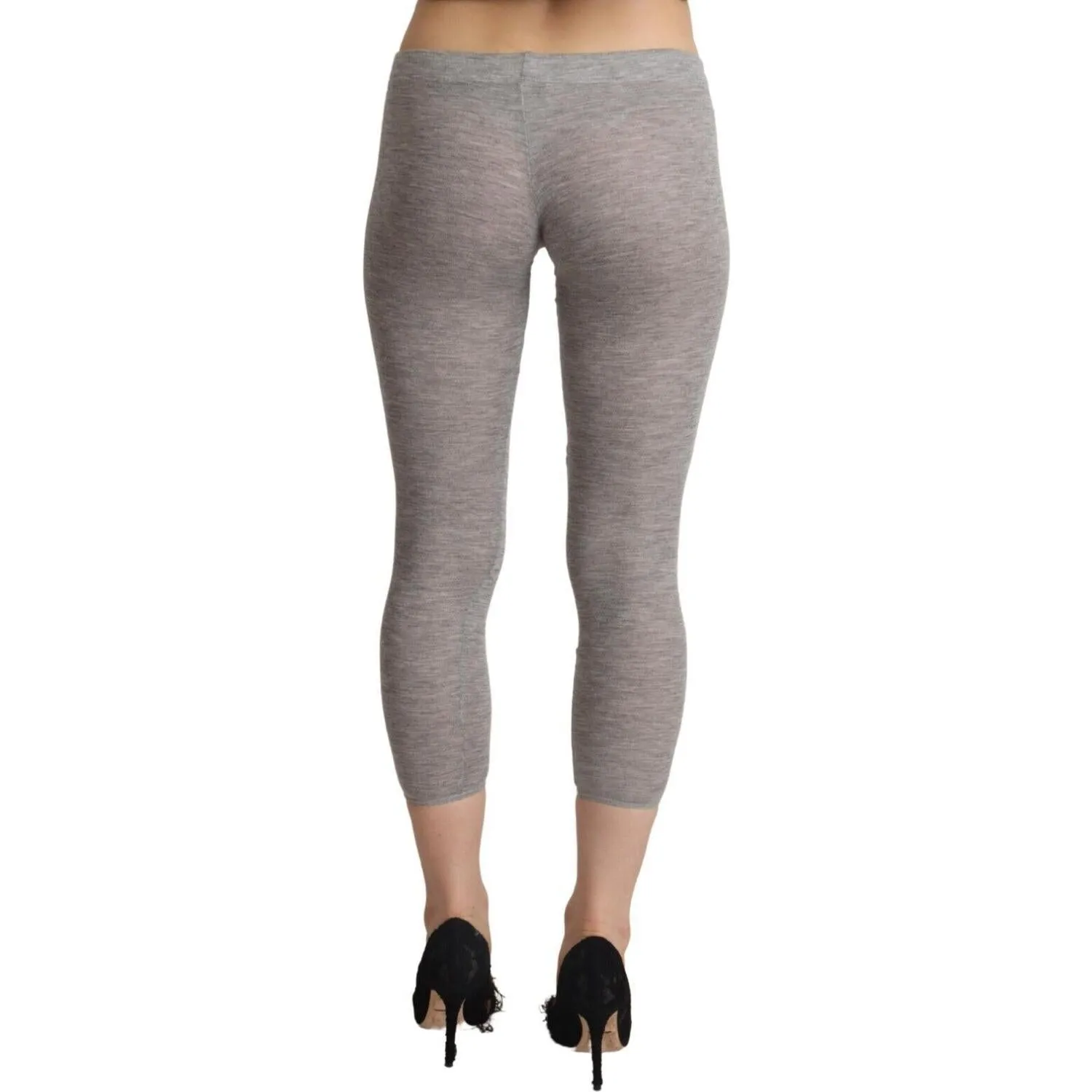 Ermanno Scervino Chic Gray Slim-Fit Cropped Leggings