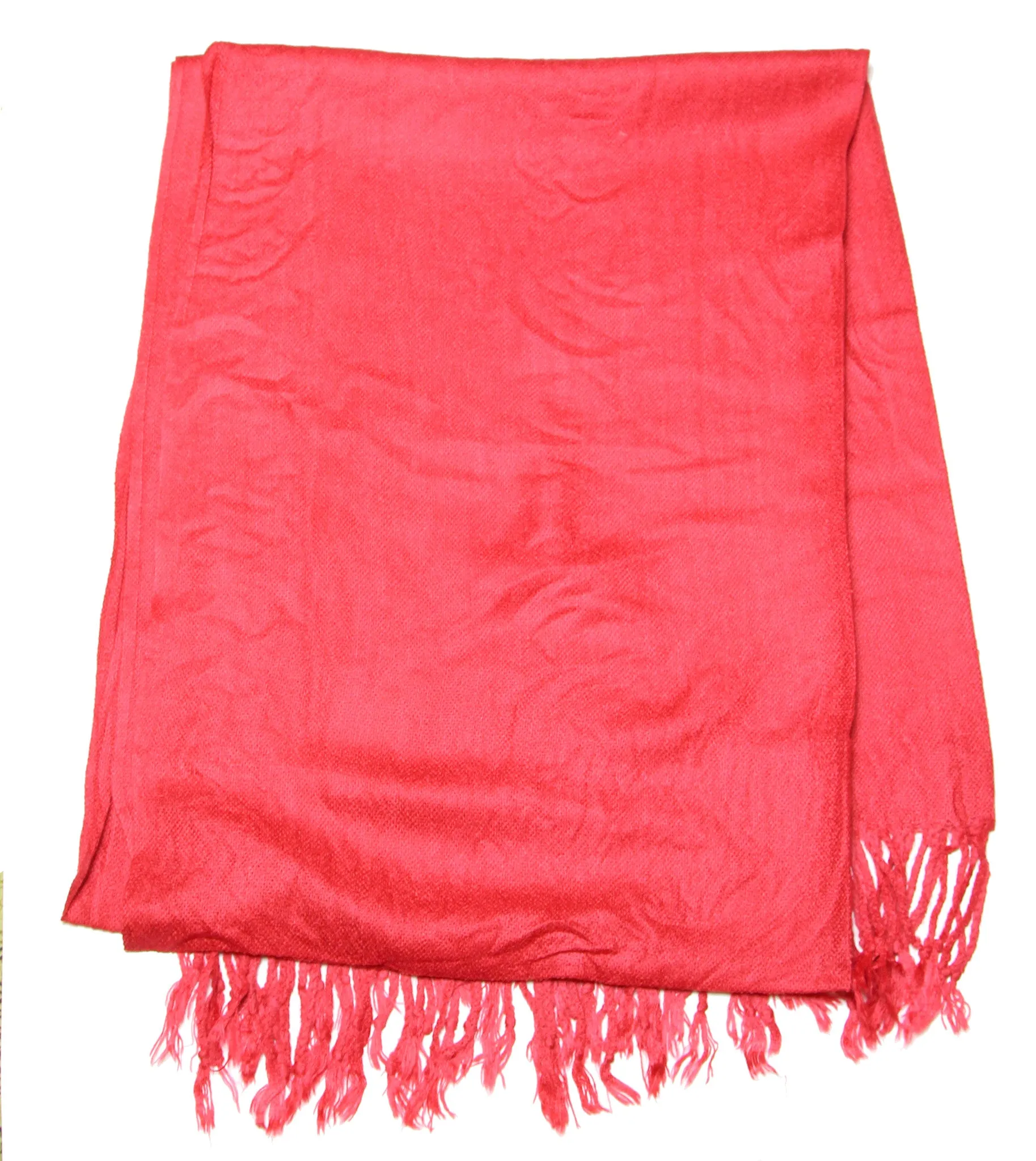 Fair Trade 70% Pashmina(Cashmere) 30% SILK Shawl Scarlet Red