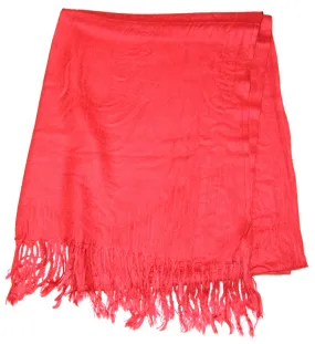 Fair Trade 70% Pashmina(Cashmere) 30% SILK Shawl Scarlet Red