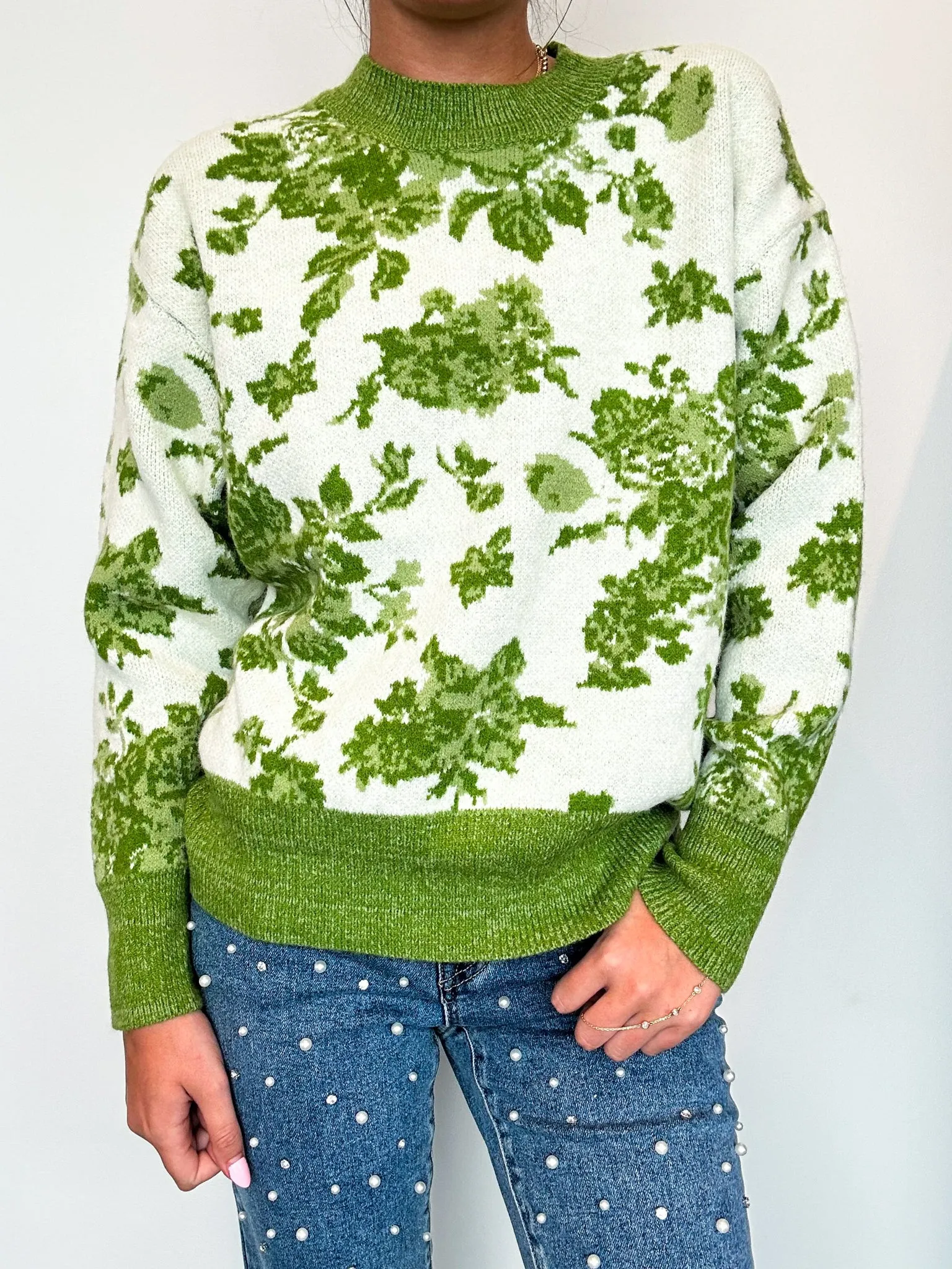 Falling Leaves Sweater- Green