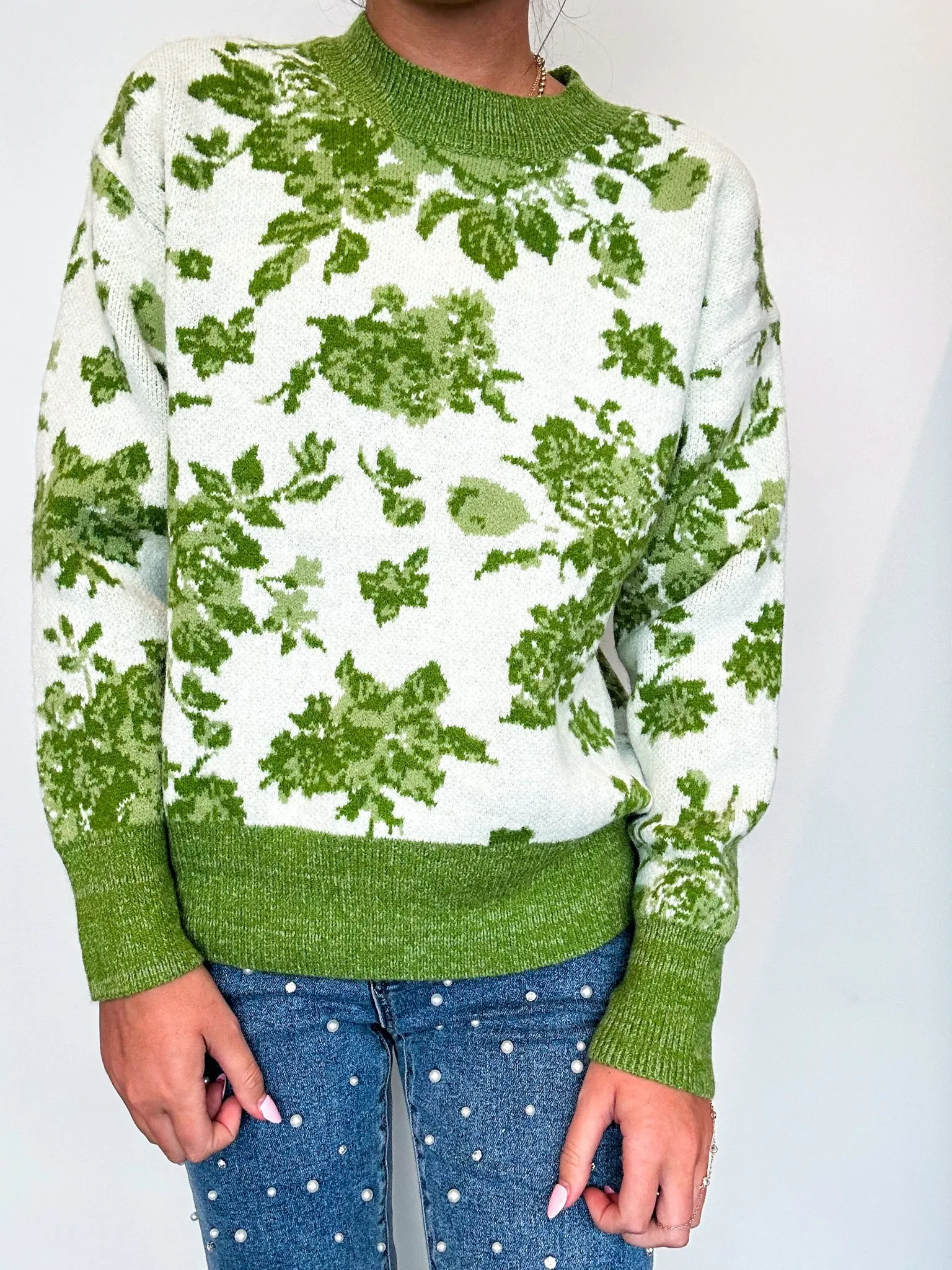 Falling Leaves Sweater- Green