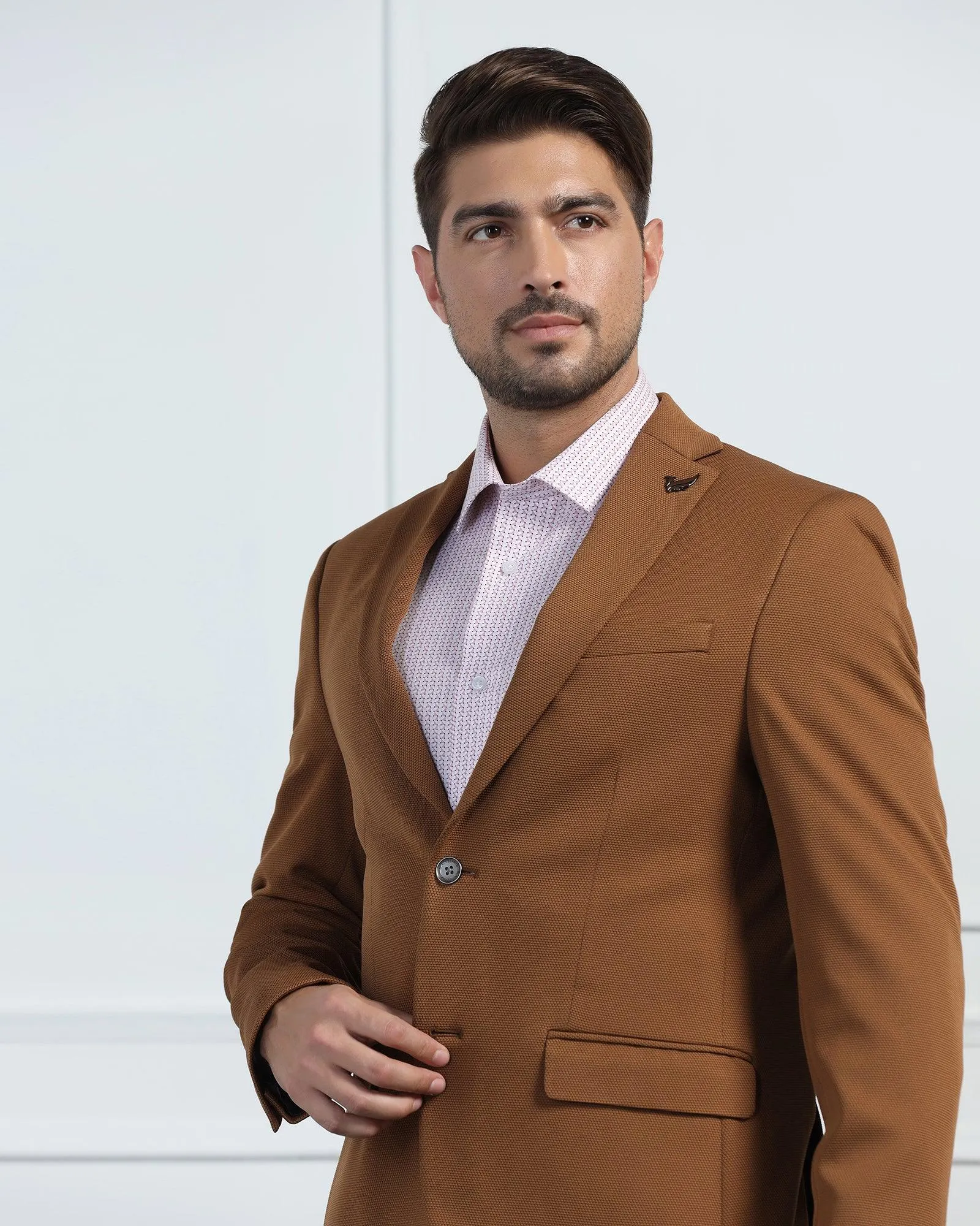 Formal Rust Textured Blazer - Morris