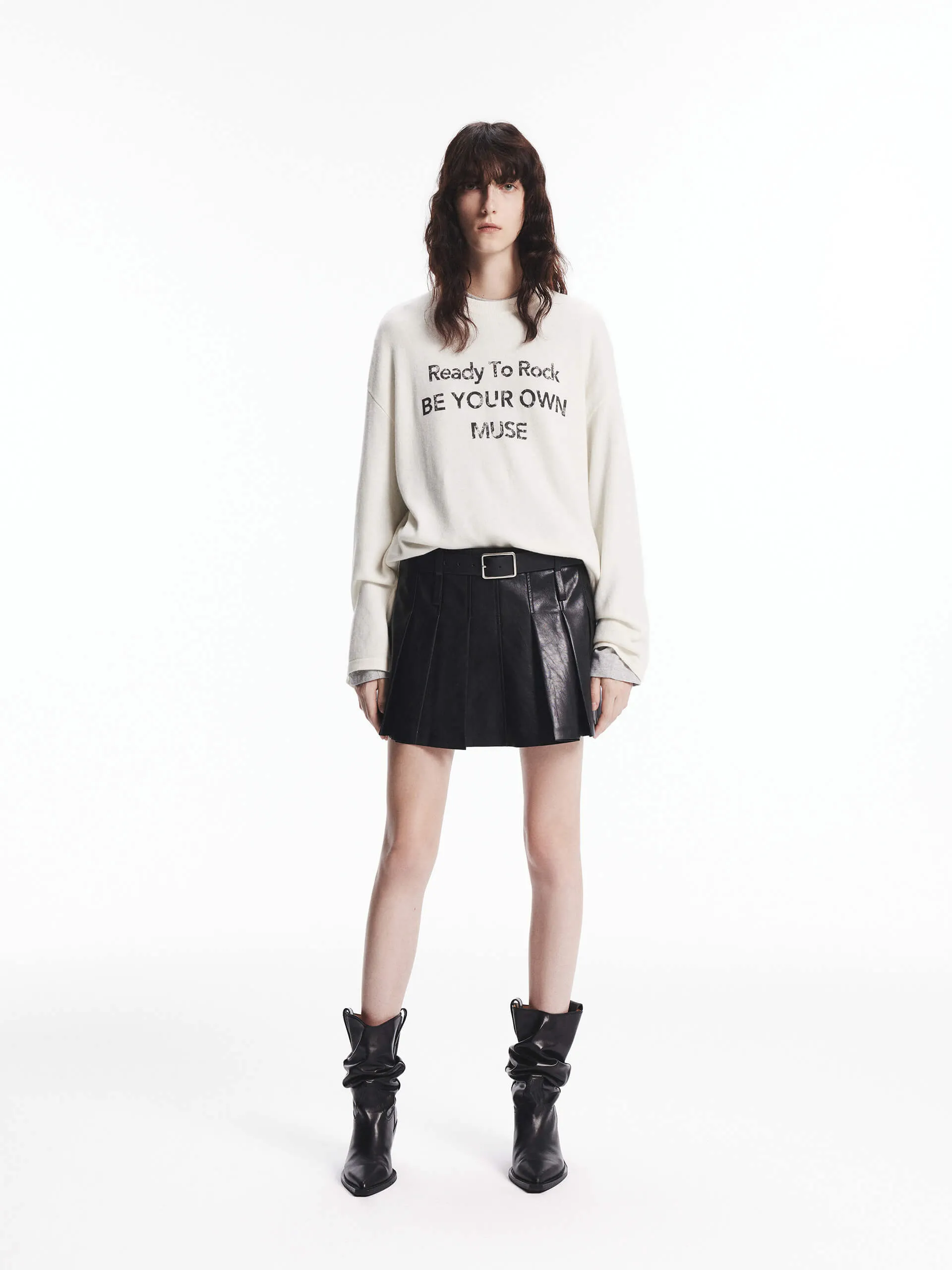 Front Letter Loose Sweater