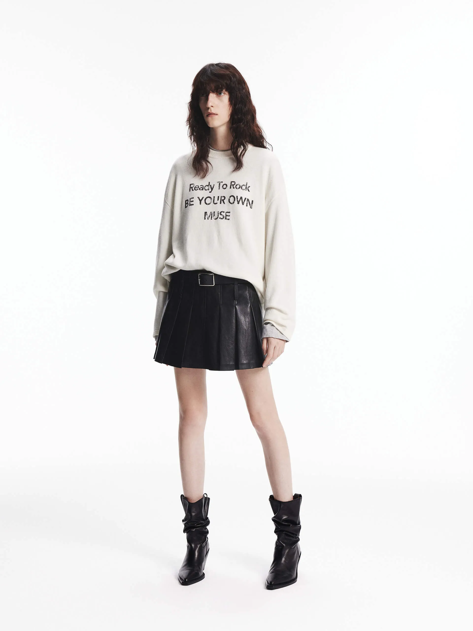 Front Letter Loose Sweater