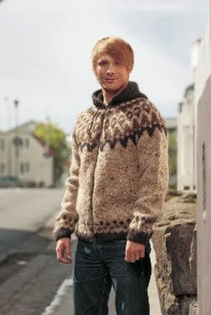 Frost Wool Cardigan - Brown (zipper or buttons) Knitting Kit