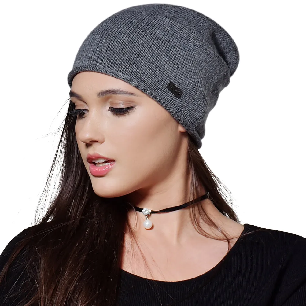 FURTALK Women Winter Wool Cashmere Slouchy  Beanie Hat Crimping Customize HTWL085