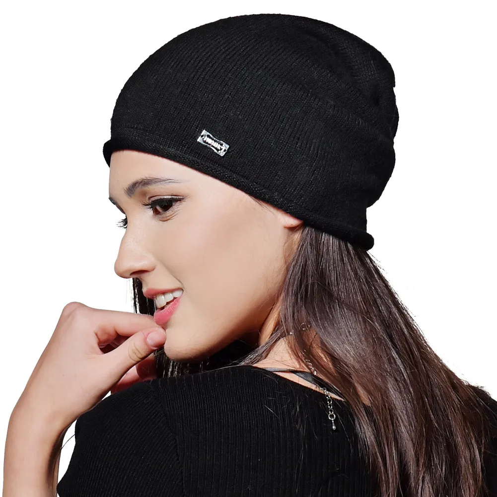 FURTALK Women Winter Wool Cashmere Slouchy  Beanie Hat Crimping Customize HTWL085