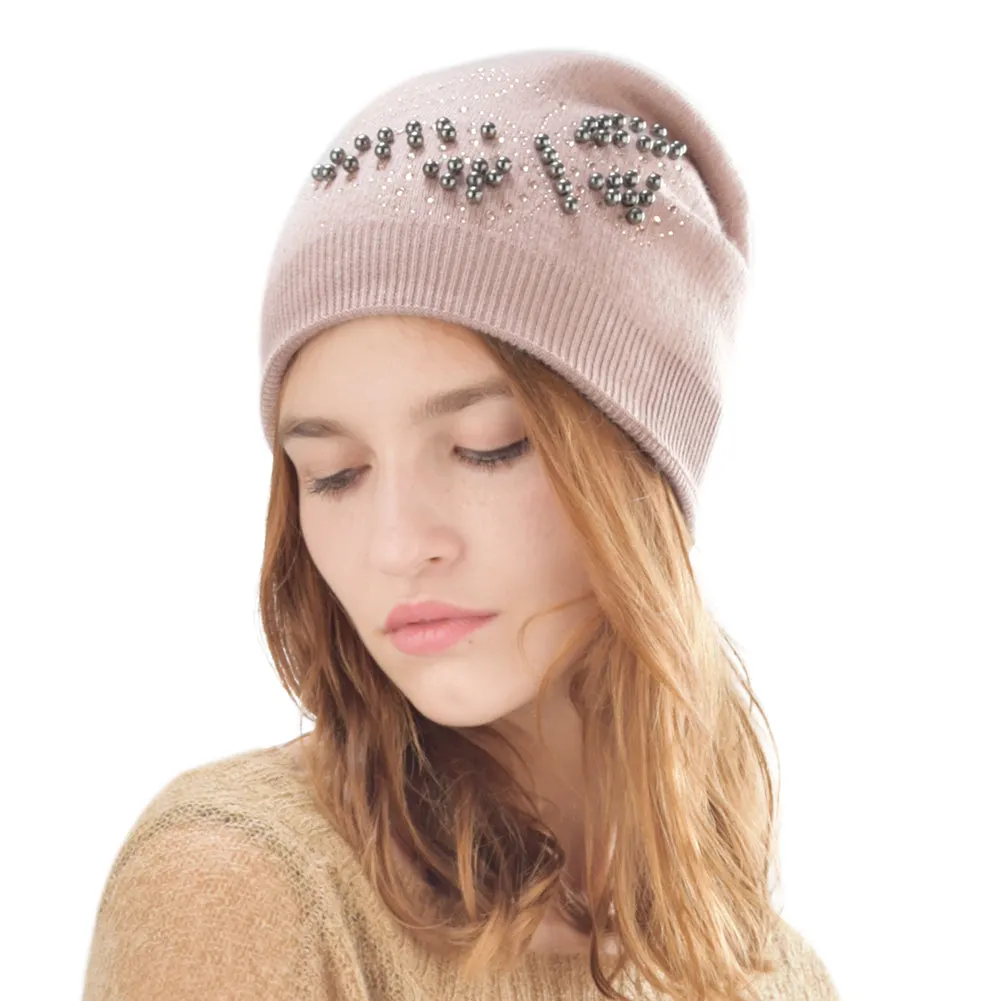 FURTALK Women WinterWool Blended  Beanie Hat Butterfly Sequin Drop Shipping  B004