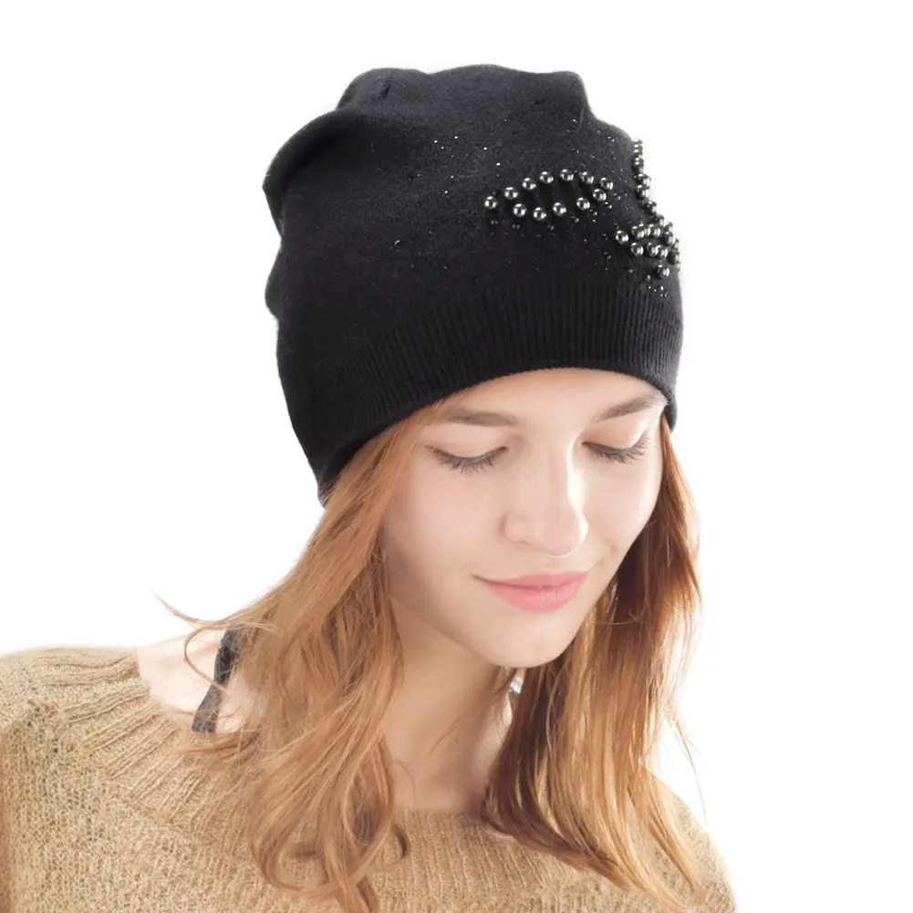 FURTALK Women WinterWool Blended  Beanie Hat Butterfly Sequin Drop Shipping  B004