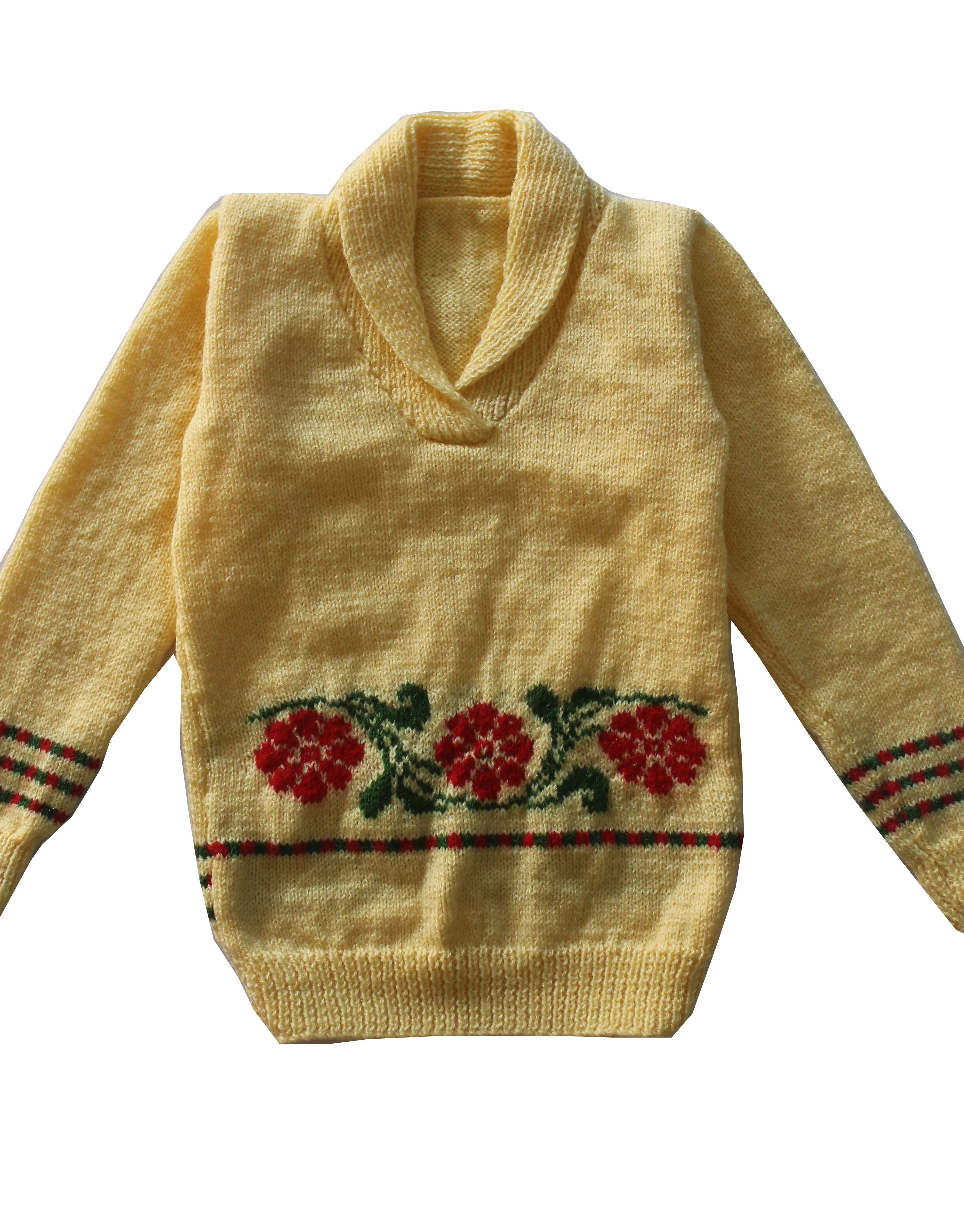 Graminarts Handmade Knitted Woolen Sweater For Baby Boy - Banana