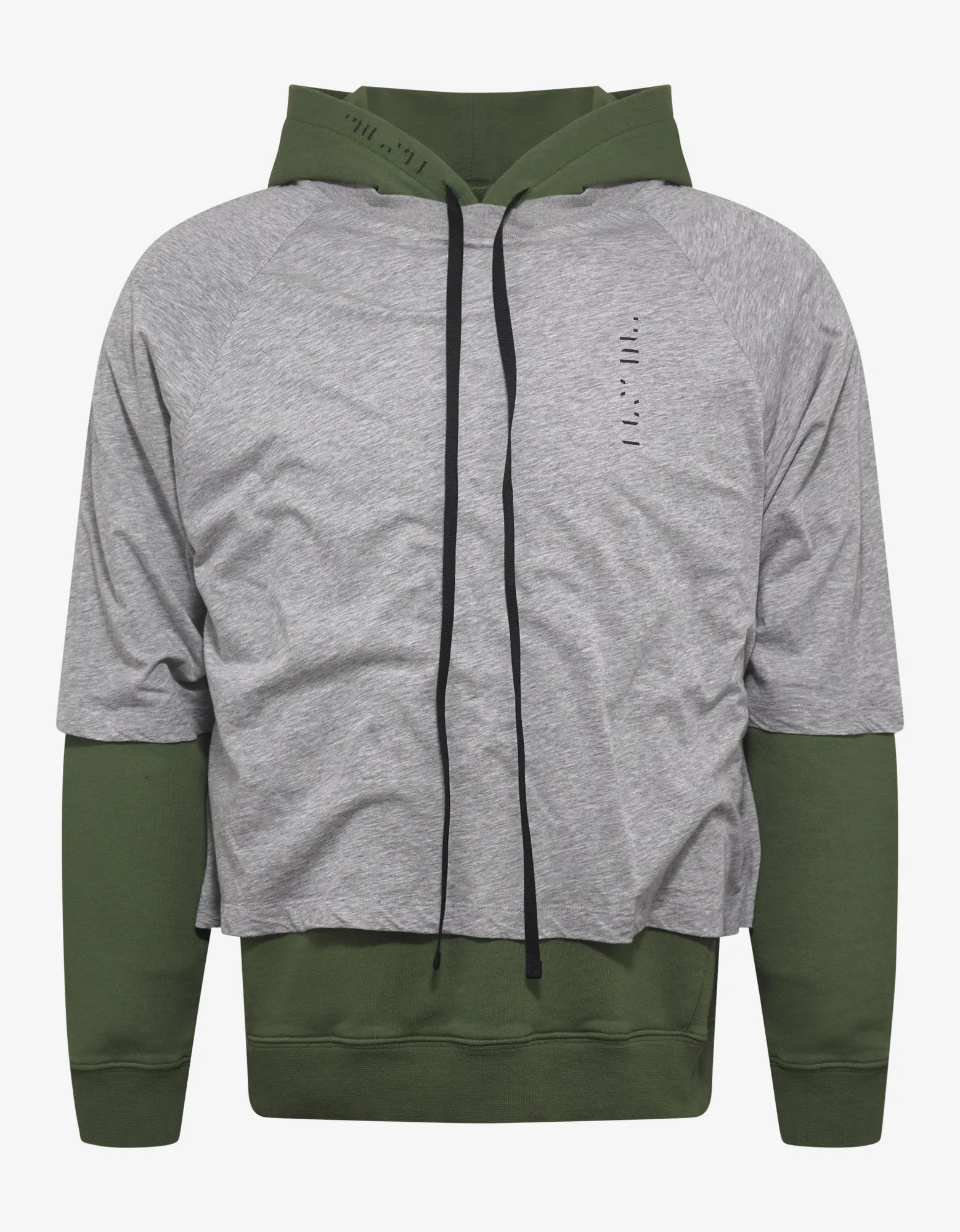 Grey & Green Dual Layer Hoodie