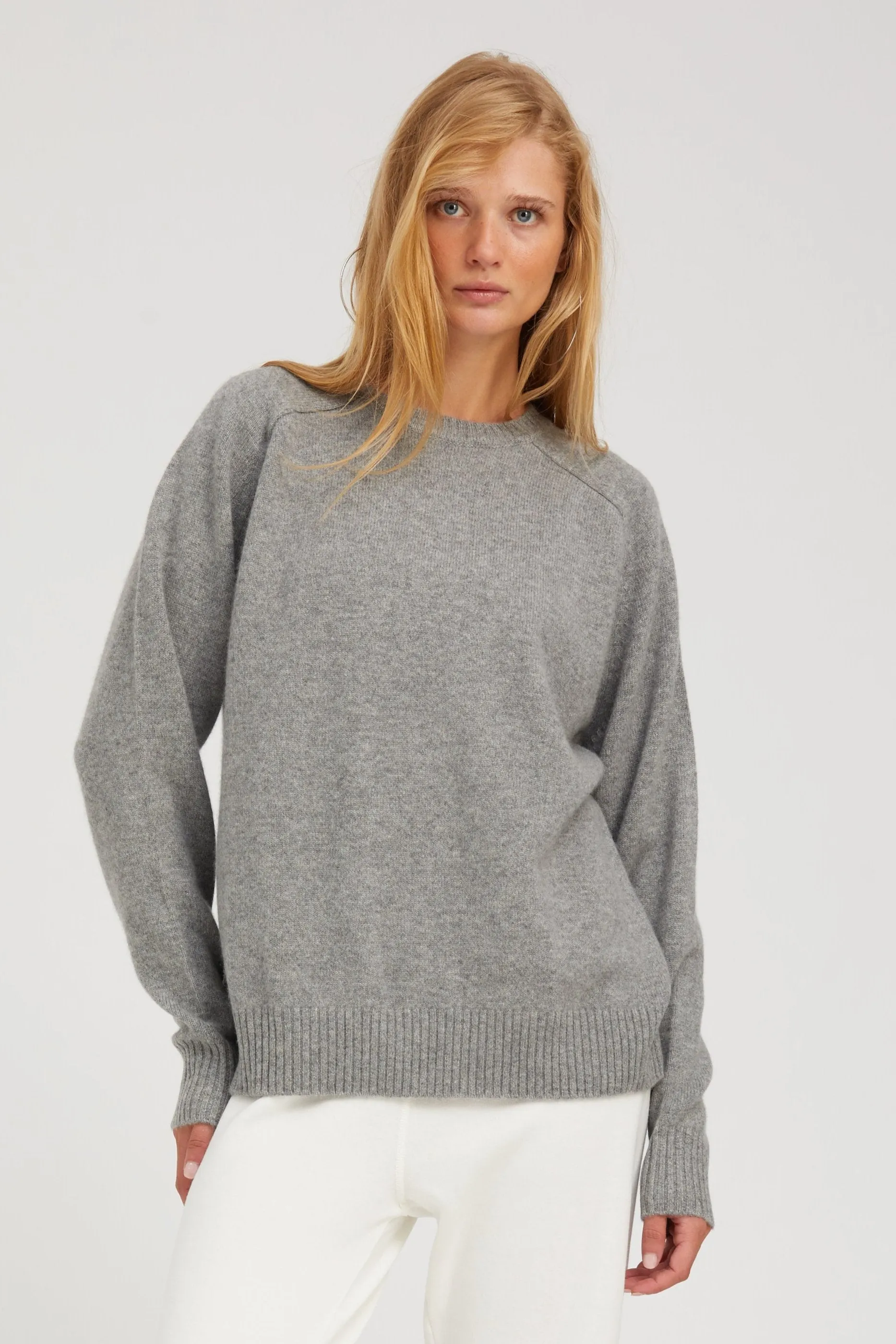 Grey Cashmere Boyfriend Sweater