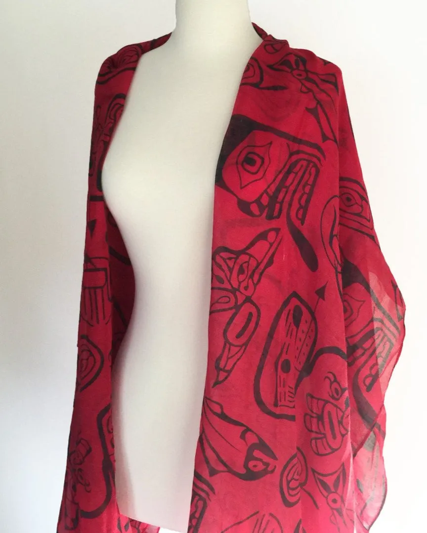 Haida Dreamtime Voile Scarf by James Hart© - NW Haida Design