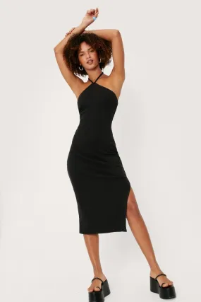 Halter Neck Bodycon Midi Dress